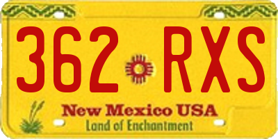 NM license plate 362RXS