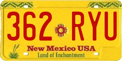 NM license plate 362RYU