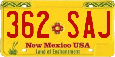 NM license plate 362SAJ