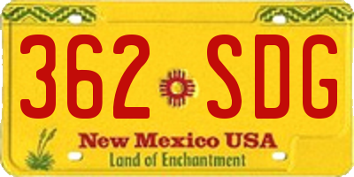 NM license plate 362SDG