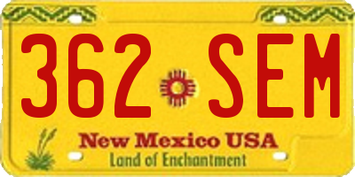 NM license plate 362SEM