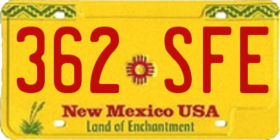 NM license plate 362SFE
