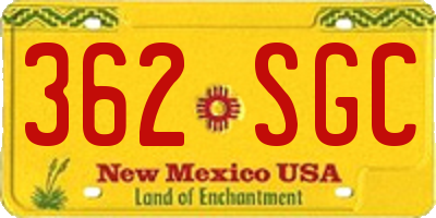 NM license plate 362SGC