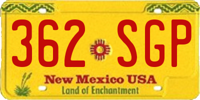 NM license plate 362SGP