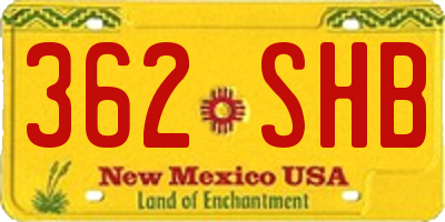 NM license plate 362SHB