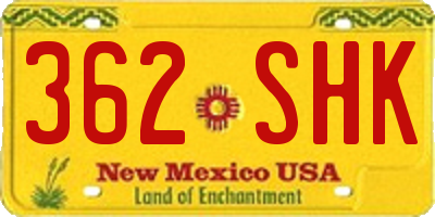 NM license plate 362SHK