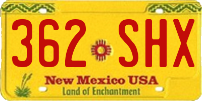 NM license plate 362SHX