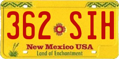 NM license plate 362SIH