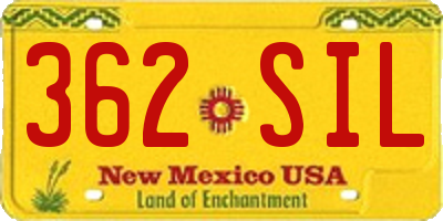 NM license plate 362SIL