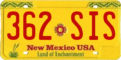 NM license plate 362SIS