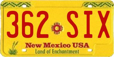 NM license plate 362SIX
