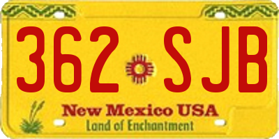 NM license plate 362SJB