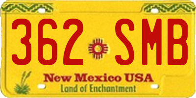 NM license plate 362SMB