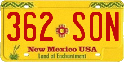NM license plate 362SON