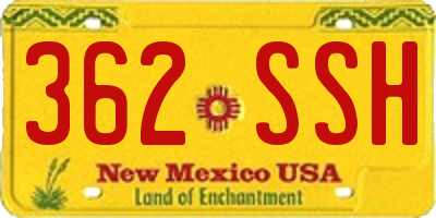 NM license plate 362SSH