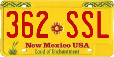 NM license plate 362SSL