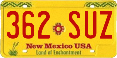 NM license plate 362SUZ
