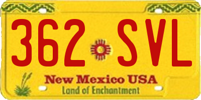 NM license plate 362SVL