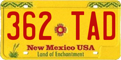 NM license plate 362TAD