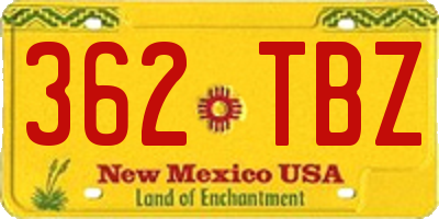 NM license plate 362TBZ