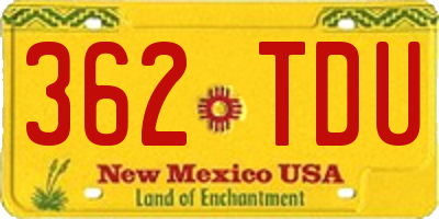 NM license plate 362TDU