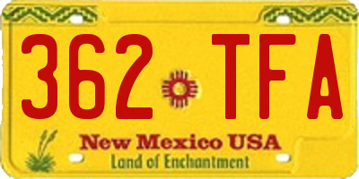 NM license plate 362TFA