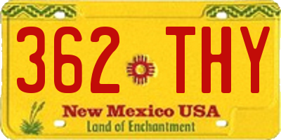 NM license plate 362THY