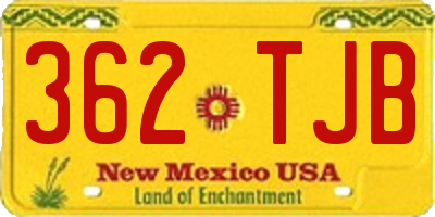 NM license plate 362TJB
