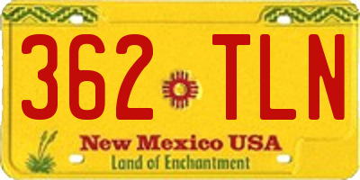 NM license plate 362TLN