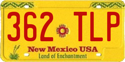 NM license plate 362TLP