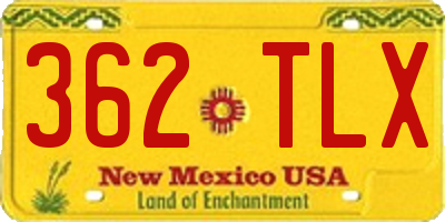 NM license plate 362TLX