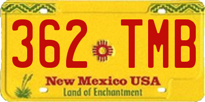 NM license plate 362TMB