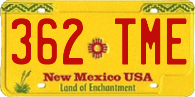 NM license plate 362TME