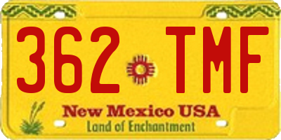 NM license plate 362TMF