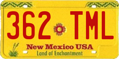 NM license plate 362TML