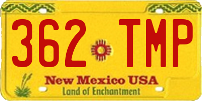 NM license plate 362TMP