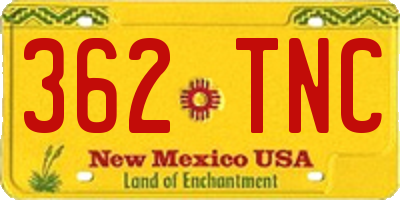 NM license plate 362TNC