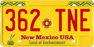 NM license plate 362TNE