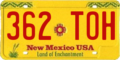 NM license plate 362TOH
