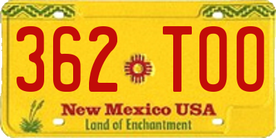 NM license plate 362TOO