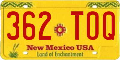 NM license plate 362TOQ