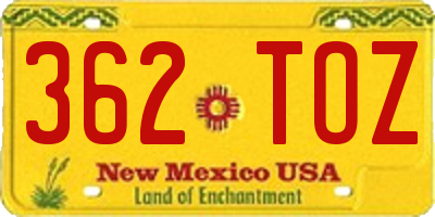 NM license plate 362TOZ