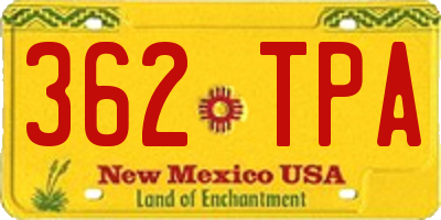NM license plate 362TPA