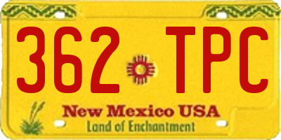 NM license plate 362TPC