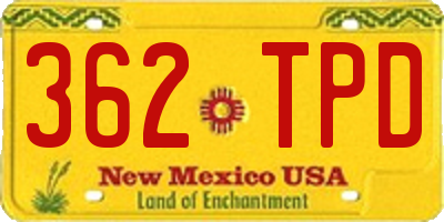 NM license plate 362TPD