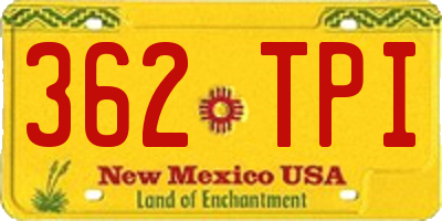 NM license plate 362TPI