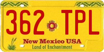 NM license plate 362TPL