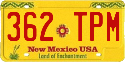 NM license plate 362TPM
