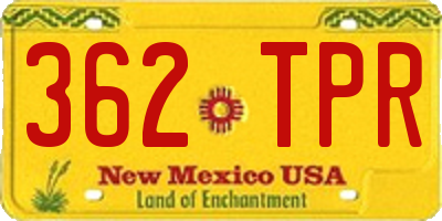 NM license plate 362TPR