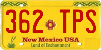 NM license plate 362TPS